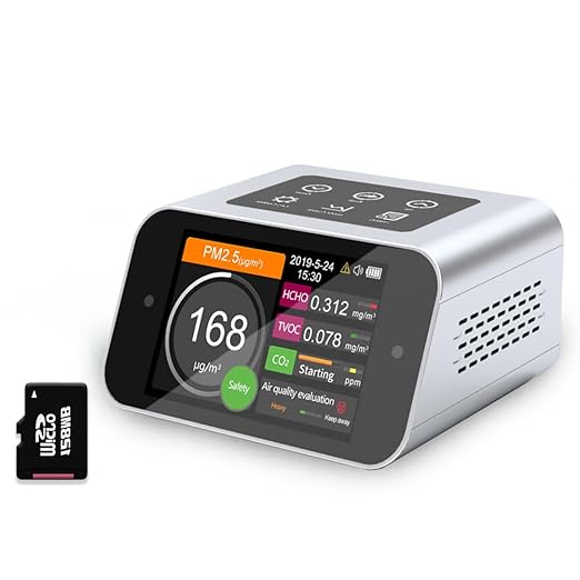 Air Quality Monitor Indoor AQI Dust Meter Pollution Tester Particle Counter (PM+TVOC+HCHO+CO2)