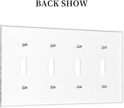 Light Switch Covers Vintage Rustic Floral White Daisy Flower Oil Painting Style Quad Toggle Electrical Faceplate 4 Gang Wall Plate Decorative Switch Plates for Home Farmhouse Decor