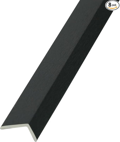 OUZUGIE 8-Pack 57 Inches, WPC Slat Wall Panel Trim,Corner Guard for Low Grille (Metallic Dark Gray)