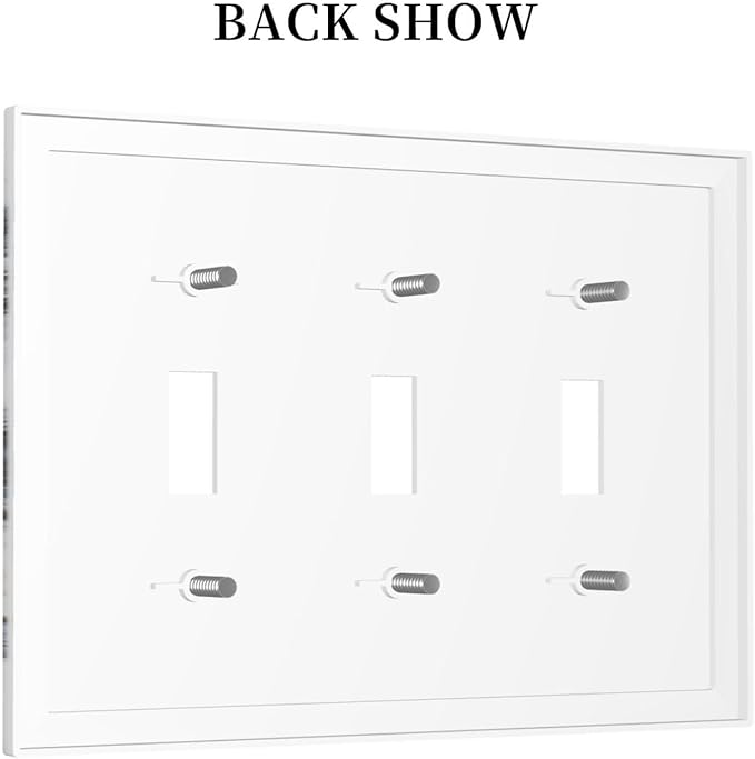 Decorative Light Switch Cover Plate Black Gold Marble Abstract Modern Luxury 3 Gang Wall Plate Triple Toggle Switch Plate Covers Electrical Outlet Cover for Bedroom Home Decor