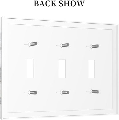 Decorative Light Switch Cover Plate Black Gold Marble Abstract Modern Luxury 3 Gang Wall Plate Triple Toggle Switch Plate Covers Electrical Outlet Cover for Bedroom Home Decor