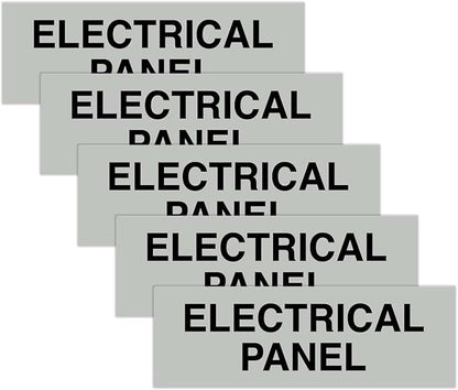 All Quality Basic Electrical Panel Sign - Fire Regulation Safety Compliance Sign - Lt Gray - Small (5 Pack)