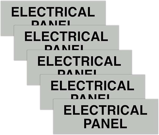 All Quality Basic Electrical Panel Sign - Fire Regulation Safety Compliance Sign - Lt Gray - Small (5 Pack)
