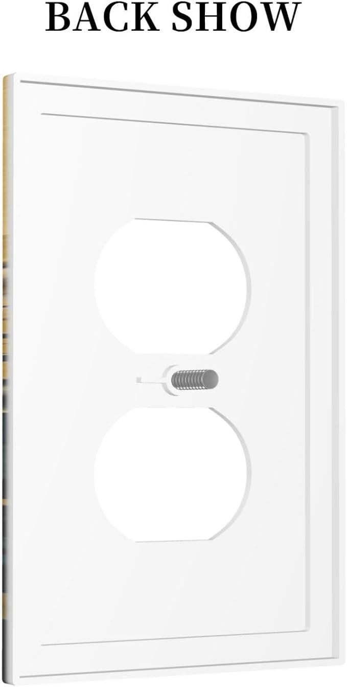 Abstract Minimalist Floral Botanical Boho Flower 1 Gang Duplex Receptacle Switch Wall Plate Decorative Switchplate Outlet Covers Electrical Plug Cover Faceplate for Bathroom Home Decor 5 X 3 IN