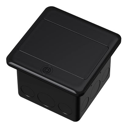 KYHSHJ 4.8A USB Chargers Pop Up Floor Waterproof Electrical Outlet Receptacle Stainless Steel Box,Black