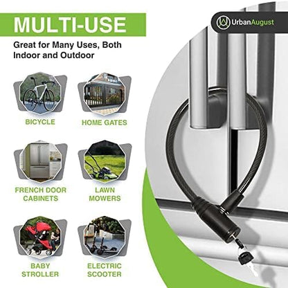 Urban August Child-Proof Refrigerator Lock for Kids & Adults - Lock for French Door Fridge and Cabinet (Regular, White, 6 Pack Keyed Alike)