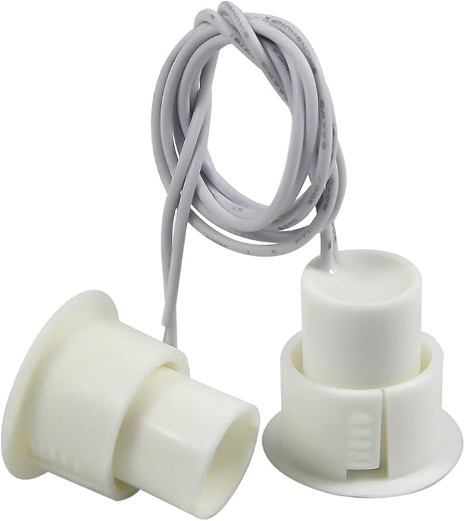 Recessed Door Contacts NC Security Alarm Window Sensors With Magnetic Reed Switch. 3⁄4 Inch Door Contact Position Switches DCS Work with All Access Control and Burglar Alarm Systems White 5pcs