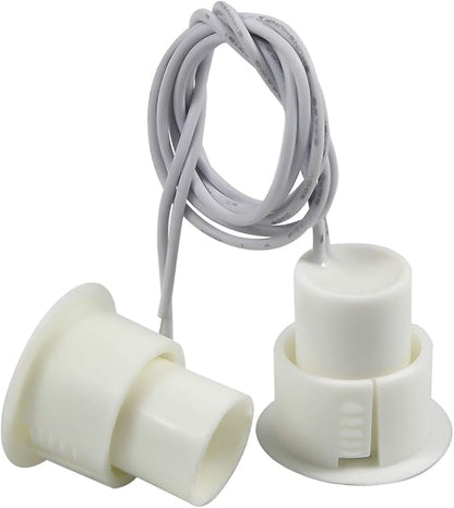 Recessed Door Contacts NC Security Alarm Window Sensors With Magnetic Reed Switch. 3⁄4 Inch Door Contact Position Switches DCS Work with All Access Control and Burglar Alarm Systems White 5pcs