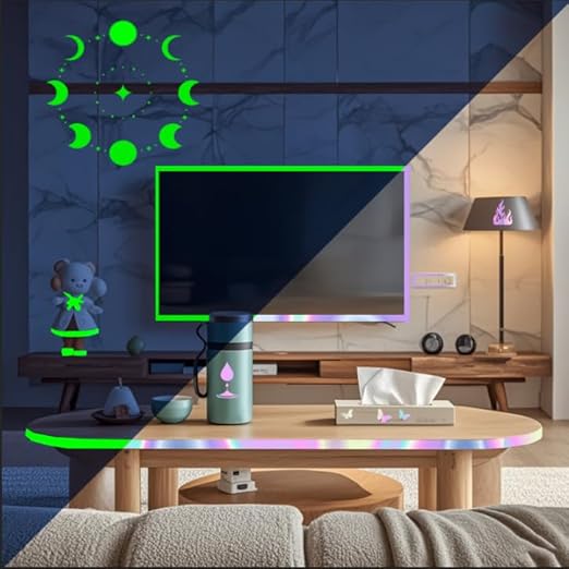 Glow in The Dark Tape - 2PCS 33 FT X 0.5 Inch Glow Tape, Fluorescent Tape, Waterproof Luminous Reflective Tape for Stairs, Walls, Steps, Exit Sign, Theatres, Staged & Dark Areas