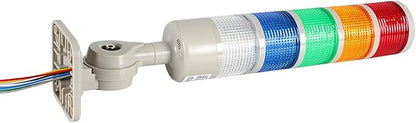 LED Signal Tower Stack Lights, Andon Warning Columns, Flashing/Steady Rotatable Lights, 12V 24V DC (5-Layer, Buzzer)