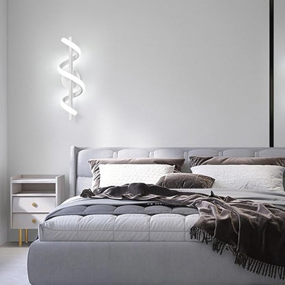 Modern LED Spiral Wall Sconce Minimalist Dimmable Sconce Lighting Fixture Tri-Color Dimmable Wall Lamps for Bedroom Living Room Hallway Decor