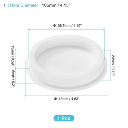 uxcell 1Pcs Silicone Hole Plug, Waterproof Round Rubber Stoppers Bottle Seal Plugs Tube Pipe End Caps for 105mm/4.13" Hole for Bathtub Bottle, White