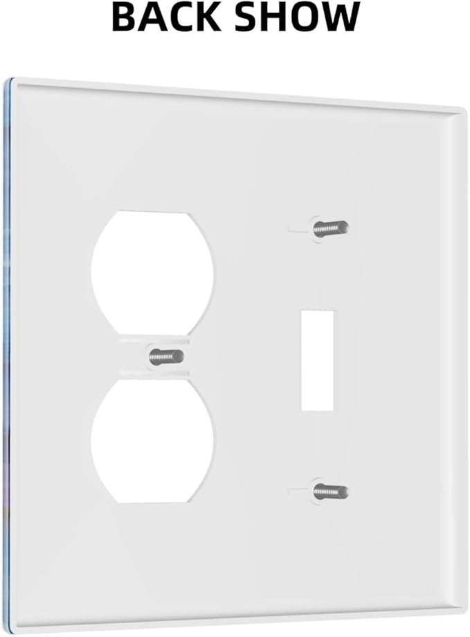 Decorative Outlet Covers Abstract Blue Purple Gold Marble Texture 2 Gang Wall Plate Single Toggle Duplex Light Switch Cover Switch Plate Covers Faceplate for Bathroon Kitchen Decor