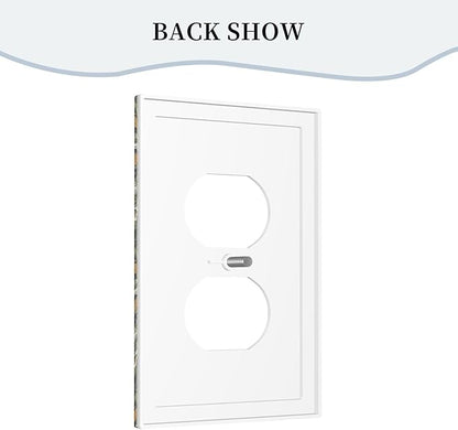Decorative Outlet Covers Rustic Green Leaf White Daisy Yellow Floral 1 Gang Duplex Light Switch Cover Plate Unique Wall Plate Electrical Switch Plate Covers for Bedroom Home Decor