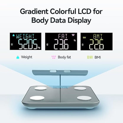 Smart Scale for Body Weight, Digital Bathroom Scale for Weight Fat BMI Muscle Mass Body Composition Analyzer, Larger Platform, Bluetooth Highly Accurate Weighing Machine 400lb (Grey 2211)