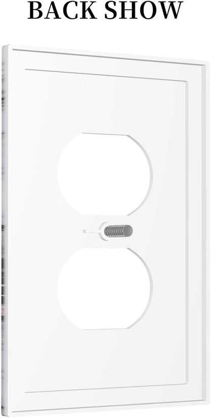 Outlet Covers White Marble Pattern Black Lines Pink Lines 1 Gang Duplex Wall Plate Decorative Switch Plates Electrical Receptacle Faceplate Light Switch Cover for living Room Office Decor