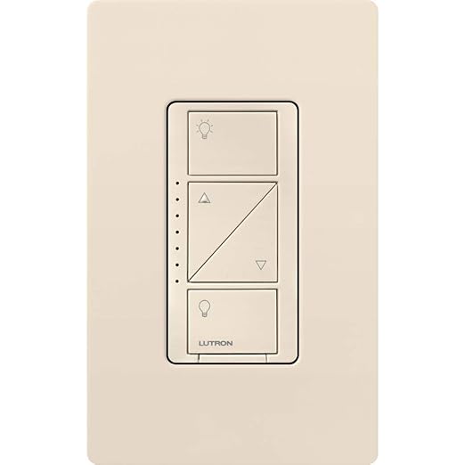 Lutron Caseta Original Smart Dimmer Switch (Lutron Smart Hub Required), for LED Lights, 150 Watt, Single-Pole/3-Way, No Neutral Required, PD-6WCL-LA, Light Almond, 3 Pack