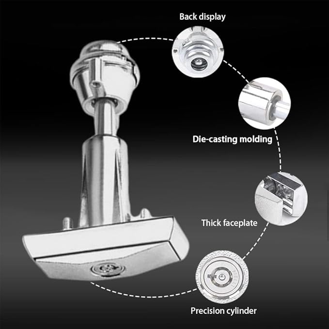 Vending Machine Key,Half Zinc and Half Aluminum T-Shaped Non Universal Anti-Theft Lock Core Handle Automatic Water Vending Machine Lock,Suitable for Coin Operated Game Machines,Etc (Silver)