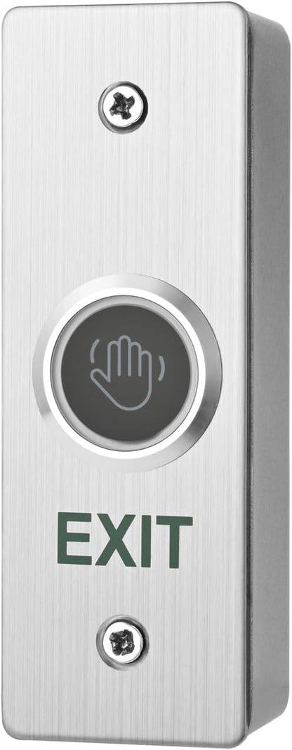 Infrared Sensor Exit Button with Back Box IR Touchless Door Release 304 Stainless Steel IP67 Waterproof with LED Indicator for Access Control Systems