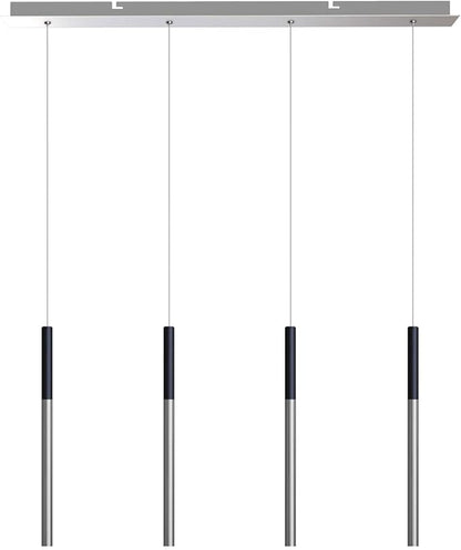 ALTAIR 4 Mini Pendant Lighting Black-Nickel - LED Hanging Light Fixture for Kitchen Island, Bar, Foyer - Cluster Pendants - Dimmable, Adjustable Wire, Lamp Bulb Included