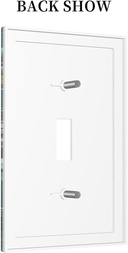 Decorative Light Switch Cover Green Leaf Floral Boho Golden Flower Plant 1 Gang Single Toggle Device Electrical Faceplate Switchplates Decorator Outlet Wall Plate For Bed Room Cabin