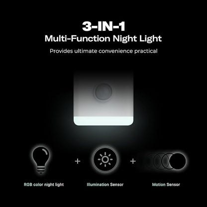 THIRDREALITY Multi-Function Night Light 4 Pack, Zigbee Repeater, 3-in-1 Combines a Motion Sensor, a Illumination Sensor and RGB Color Night Light, 1-100% Adjustable Brightness, Zigbee hub Required