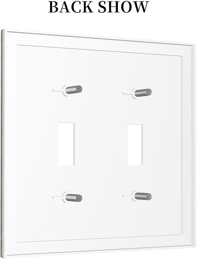 Decorative Switch Plate Covers Rustic Walnut Wood Grain 2 Gang Double Toggle Light Switch Cover Plate Electrical Wall Plate Outlet Cover for Farmhouse Cabin Decor