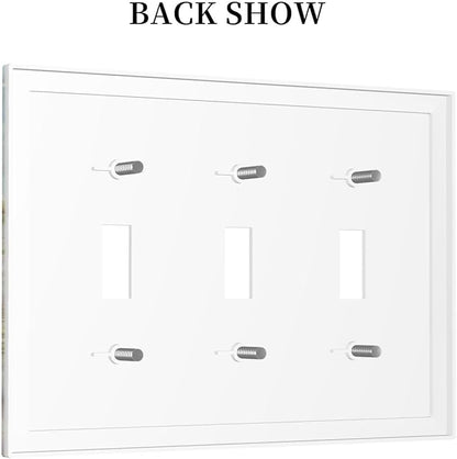 Decorative Switch Plates Beach Ocean Lighthouse Seashells 3 Gang Wall Plate Triple Toggle Light Switch Cover Faceplate Electrical Wall Panels For Bed Room Living Room Decor