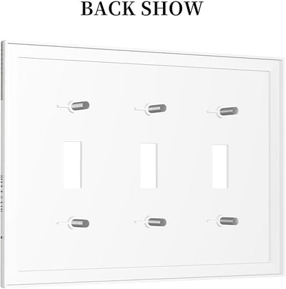 Decorative Switch Plates Sage Green Boho Nature Art Minimalist Geometric Plant 3 Gang Wall Plate Triple Toggle Light Switch Cover Faceplate Electrical Wall Panels for Bedroom living Room