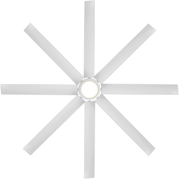 WAC Lighting Mocha XL 8-Blade Aluminum Smart Ceiling Fan in Matte White