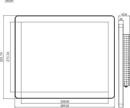 GreenTouch 17 Inch Industrial Open Frame PCAP Multi-Touch Touch Screen Monitor - 1280 * 1024 @60HZ - HDMI/VGA/DVI Input