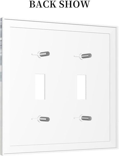 Eucalyptus Rustic Watercolor Plant Decorative Switch Plates 2 Gang Double Toggle Outlet Light Switch Cover Wall Plate Electrical Faceplate For Farmhouse Home Decor