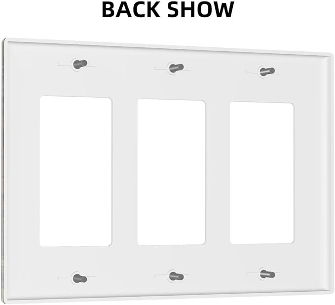 Library With A Lot Of Books 3 Gang Rocker Triple Outlet Wall Plate Decorative Switchplate Cover Faceplate GFCI Light Switch Covers for Farmhouse Living Decor