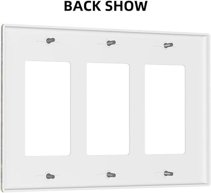 Library With A Lot Of Books 3 Gang Rocker Triple Outlet Wall Plate Decorative Switchplate Cover Faceplate GFCI Light Switch Covers for Farmhouse Living Decor