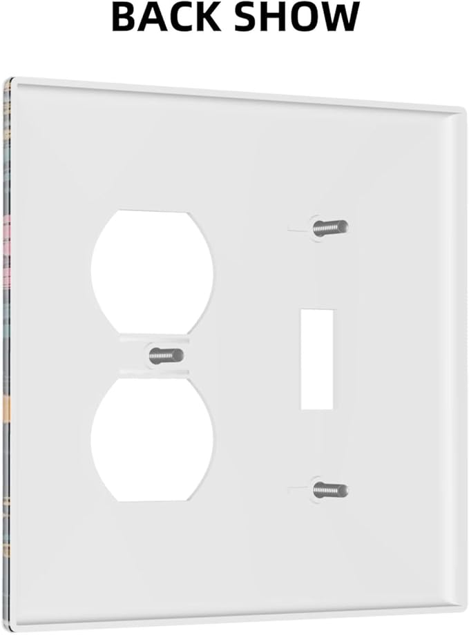 Decorative Outlet Covers Cartoon Comics Colorful Mushrooms 2 Gang Wall Plate Cover Single Toggle Duplex Combo Two Switch Light Switch Cover Plate Jumbo Dual GFCI Faceplate