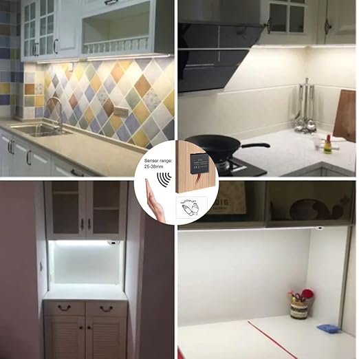 VST Sensor Switch, Hidden Hand Wave Activated Led Light Switch for Closet Lights, Under Cabinet Lighting, with 12V JST Male and Female Connectors（DC 12/24V 3A