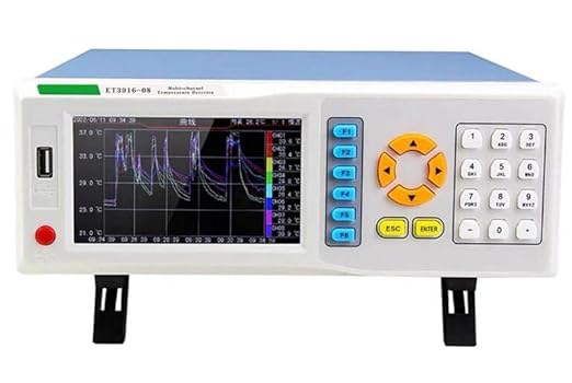 East Tester 8 Channels Temperature Recorder Temperature Data Logger 5 inches LCD Display Screen for Digital Show,ET3916-8