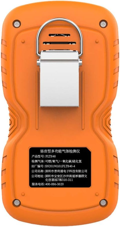 Portable Gas Detector, Gas Clip 4 Gas Monitor Meter Tester Analyzer, Rechargeable LCD Display Sound Light Shock Air Quality Tester, 2 Year Detector…