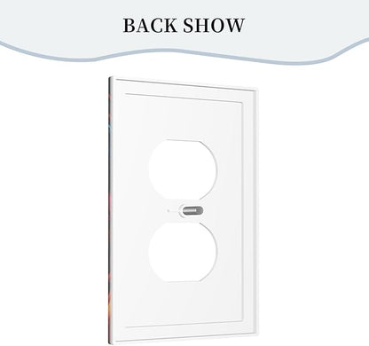 Colorful Graffiti Basketball Sport Basket Hippie Single Duplex Wall Plate Covers Light Switch Cover 1 Gang Outlet Plate Decorative Switchplate Covers Electrical Faceplate for Country Bathroom