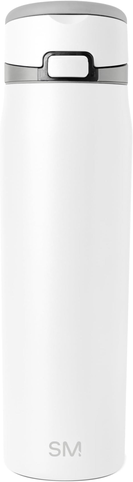 Simple Modern Mesa Loop Water Bottle with Covered Straw and Handle | 24oz Cup Holder Friendly Insulated Stainless Steel Bottles for Travel, Sports and School | Winter White