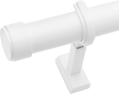 BlastHome® Non-Adjustable Luxury Curtain Rods for Windows, 1 ¼” Rod Set, 7 foot Fixed Length (Two Rods Connect for a Seamless Look), White