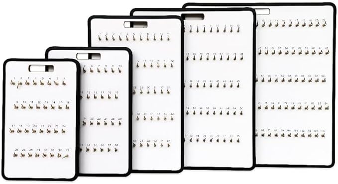 MICRO TEC Masonite Key Holder Wall Mount with 55 Spring-Lock Hooks 18-1/2" × 29-5/8" – Wall Mounted Key Organizer Board with Metal Trim and Handle – Office, Garage Key Rack Cabinet - Pack of 1