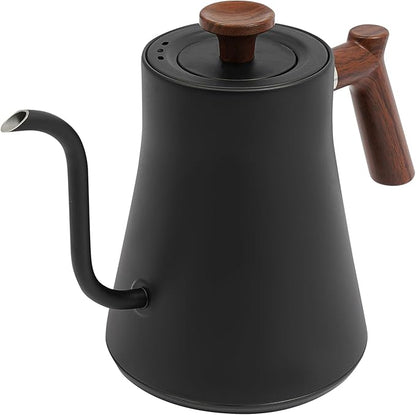 0.9L Gooseneck Electric Kettle 1200W, ±1°F Precise Temp Control & 24H Keep Warm | Pour-Over Coffee & Tea Kettle with LCD Timer, 110V for Home Office (Black)