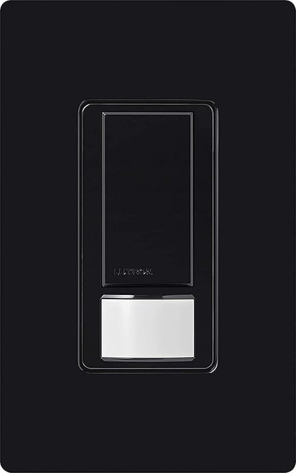 Lutron Maestro Motion Sensor Light Switch Indoor for Bathroom, Garage, Laundry Room, Any Bulbs, Occupancy Vacancy Sensor, Single-Pole, MS-OPS2-BL, Black