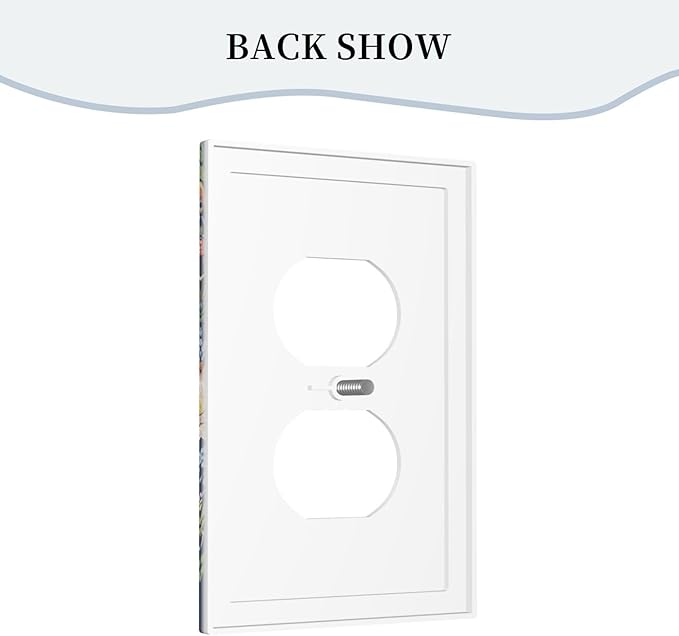 Decorative Outlet Covers Vintage Blue Morris Strawberry Thief Bird Flower 1 Gang Duplex Light Switch Cover Plate Wall Plates for Electrical Outlets Switchplate Faceplate