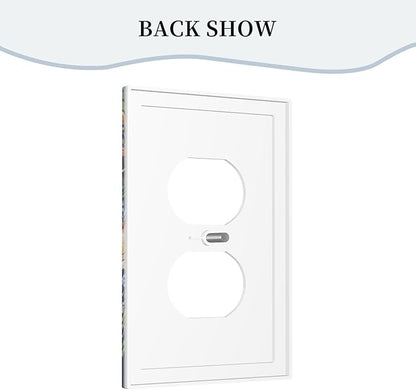 Decorative Outlet Covers Vintage Blue Morris Strawberry Thief Bird Flower 1 Gang Duplex Light Switch Cover Plate Wall Plates for Electrical Outlets Switchplate Faceplate