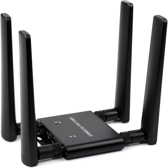 5G DONGLE Expansion Board ONLY, USB 3.2 Port, Onboard M.2 Key B Interface, Quad Antennas, Aluminum Alloy Case, 5G Module NOT Included @XYGStudy (USB 3.2 Gen1 5G DONGLE)