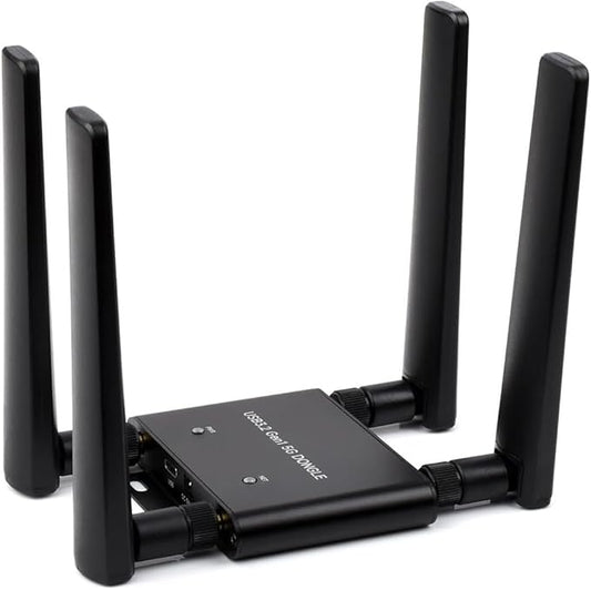 5G DONGLE Expansion Board ONLY, USB 3.2 Port, Onboard M.2 Key B Interface, Quad Antennas, Aluminum Alloy Case, 5G Module NOT Included @XYGStudy (USB 3.2 Gen1 5G DONGLE)