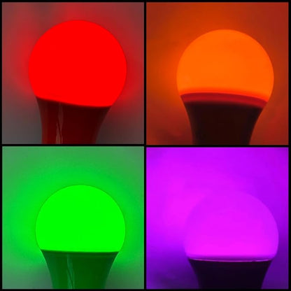 haraqi 6 Pack 9W (60W Equivalent) 120V E26 Base A19 LED Colored Light Bulb, Purple LED Lights for Party Christmas Decor and Halloween Lighting