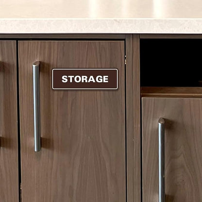 Standard STORAGE Door/Wall Sign - Red/Gold - Small (10 Pack)